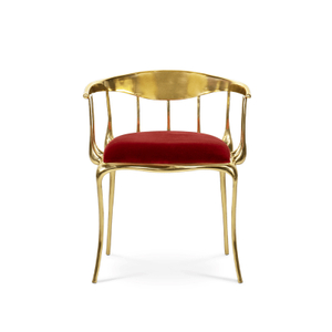luxury modern Upholstered metal legs brass dining chair