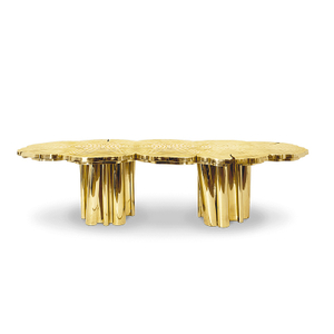 Hand Forged Irregular Roots Polished Mirror Brass Dining Table