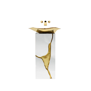 Gold shaped stainless steel washbasin bathroom washstand sink